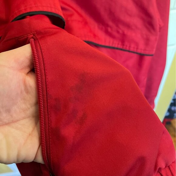 Vintage Cutter & Buck Jacket Red Lightweight Casual Lined Mens size M Cotton Ble - Picture 5 of 11